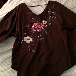 Silk maroon WHBM blouse